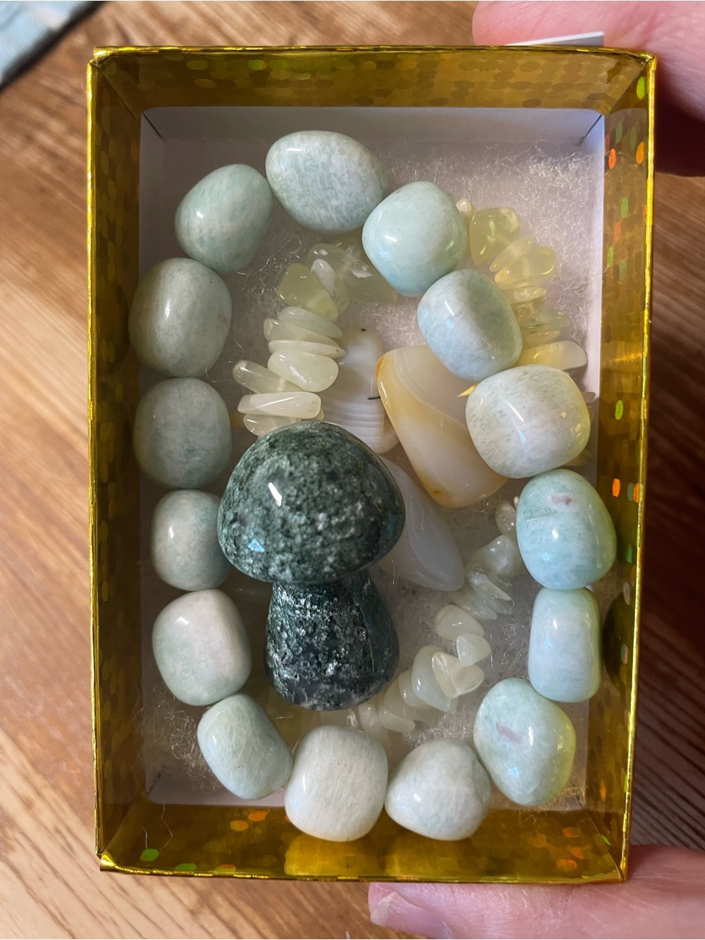 Amazonite Beaded Bracelet - Light Aqua Stone Stretch Bracelet